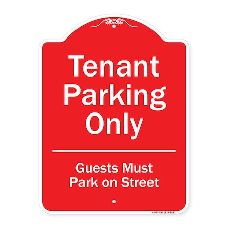 Signmission Tenant Parking Guests Park On Street Heavy-Gauge Aluminum Sign, 24" x 18", RW-1824-9882 A-DES-RW-1824-9882